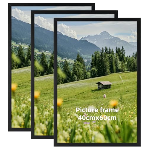 Hoikwo 3 Stück Schwarze Bilderrahmen 40x60 cm, Aluminiumrahmen 60x40 cm Perfekt für Poster & Kunstdrucke - Nur für Wandmontage Hoikwo 3 Stück Schwarze Bilderrahmen 40x60 cm, Aluminiumrahmen 60x40 cm Perfekt für Poster & Kunstdrucke - Nur für Wandmontage von Hoikwo