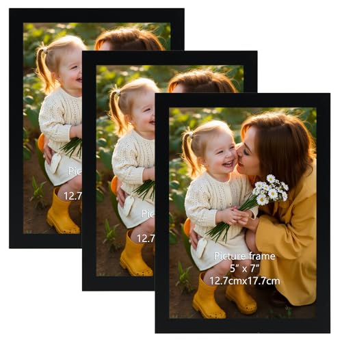 Hoikwo Schwarz Bilderrahmen 13x18 cm - Moderne Schwarze Fotorahmen für Wand oder Tisch, 3er Set Rahmen für Fotos, Bilder Hoikwo Schwarz Bilderrahmen 13x18 cm - Moderne Schwarze Fotorahmen für Wand oder Tisch, 3er Set Rahmen für Fotos, Bilder von Hoikwo