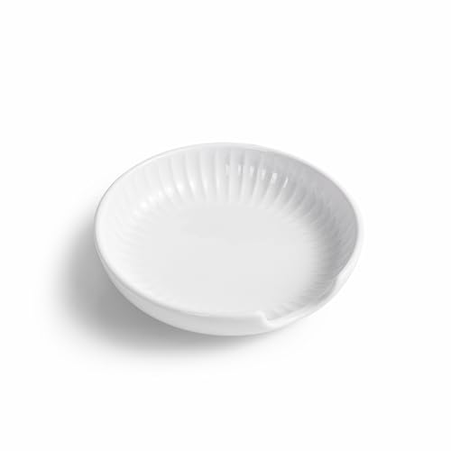 Keramik-Löffelablage für Herdplatte, 12,7 cm, Löffelhalter für Küchentheke, Schöpfkelle und Kochutensilien, hitzebeständig, moderne Küchendekoration, spülmaschinenfest, 1 Stück, Weiß von Hoilse