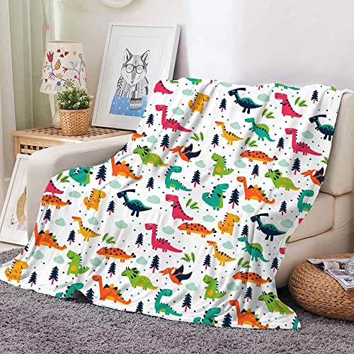 Dinosaurier Kuscheldecke, Kuscheldecke Kinder Dinosaurier, Sanft Flanell Weich Fleecedecke, Kinder Kuscheldecke, Mikrofaser Couchdecke,Dinosaurier Decke Geschenke (Weißer Dinosaurier, 150 x 200 cm) von Hoimlm