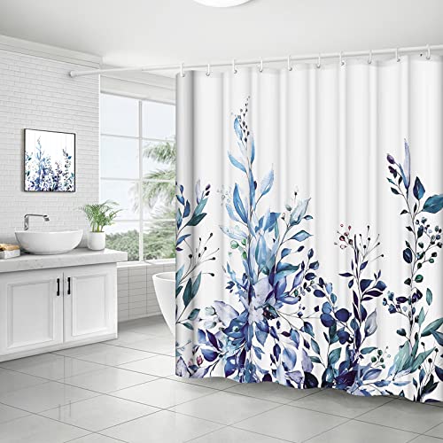 Hoisy Duschvorhang Waschbar Blumen, Duschvorhänge für Badewannen Duschvorhang 120x180 Pflanzen aus Polyeater Stoff von Hoisy