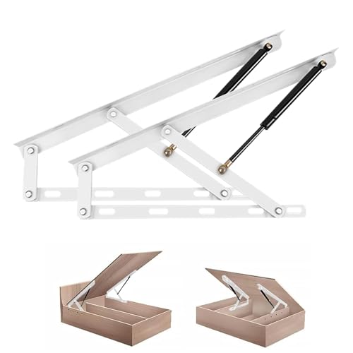 1 Paar Klappbett-Hebemechanismus Aus Robustem ​Stahl, Modernes Lattenrost Hebemechanismus Für Bett Platzsparendes DIY-Projekt, Gasfeder-strebenunterstützung, Klappbett, Platzsparend(White,106cm/41.7in von Hoiweqr
