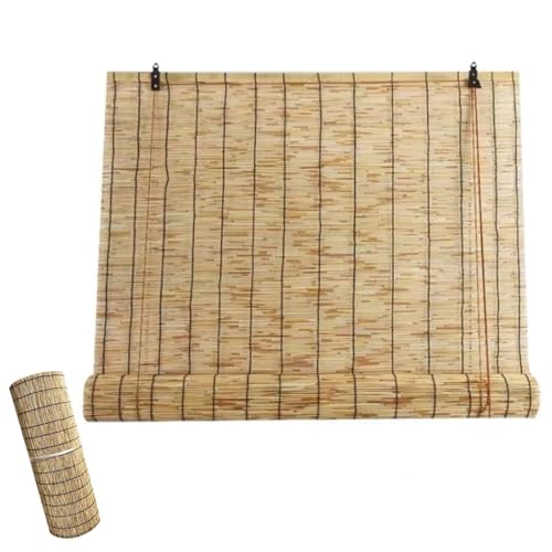 Bambus Rollo Outdoor Wetterfest Bambusrollo für Außen Jalousien Lichtfilter Bambus Raffrollo Schilf Vorhang, Handgewebte Bambus-Rollos nit Schilfrohr, für Den Außen-/Innenbereich(W50 x H90cm (20 x 35i Bambus Rollo Outdoor Wetterfest Bambusrollo für Außen Jalousien Lichtfilter Bambus Raffrollo Schilf Vorhang, Handgewebte Bambus-Rollos nit Schilfrohr, für Den Außen-/Innenbereich(W50 x H90cm (20 x 35i von Hoiweqr