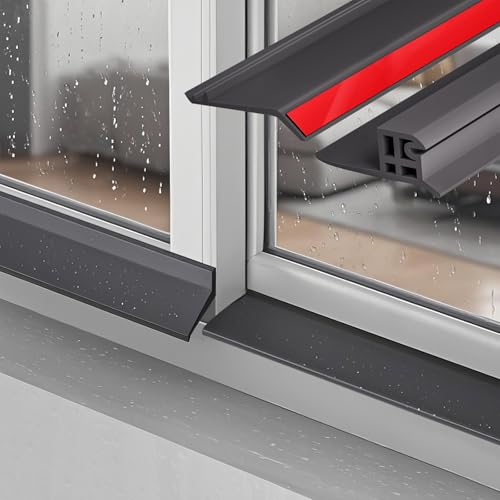 Fenster Abdichtleiste Gegen Regen und Rückstau – Robuste Gummi-Dichtung Speziell für Schiebefenster – Selbstklebend Und Witterungsbeständig – Fenster Dichtungsstreifen für Effektiven Regenschutz(2m(6. von Hoiweqr