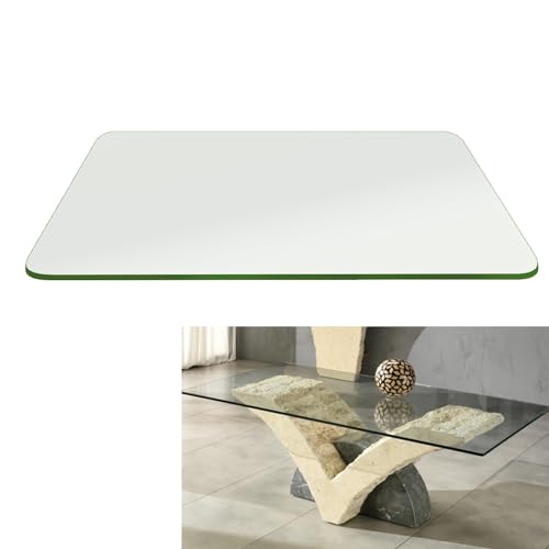 Glasplatte Tisch Glas 8mm Nach Maß Klar - Sicherheitsglas Glasplatten Nach Maß Rechteckig Als Schutz Transparent, Temperierte Tischplatte Ersatz Für Küche Kaffee Esstisch(100x80cm) von Hoiweqr