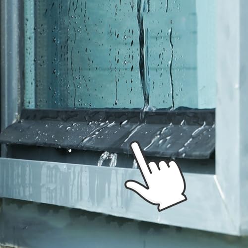Hoiweqr Fensterbank-Wasserstopper, Flexibler Selbstklebender Gummi-Regenstreifen, Wird Verwendet, Um Regen Von Der Außenseite Der Fenster Entlang Der Fensterschlitze Abzuhalten(2m(6.6ft)) von Hoiweqr