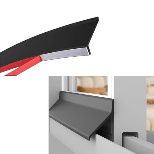 Hoiweqr Selbstklebende Fensterdichtungsstreifen Schwarzer Gummi Wasserdicht Barriere für Regen Leckage Schutz Auf Fenster Türen, Fensterbank Wasserdamm Gummidichtungsstreifen (1m-6m)(4m(13.1ft)) von Hoiweqr