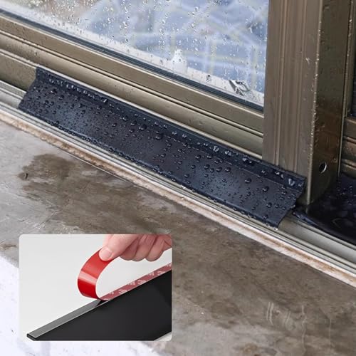 Hoiweqr Selbstklebendes Fensterabdichtungsband 1M Schwarzes Gummidichtungsband für Regenleckschutz, Tür- und Fensterschwellen-Wasserbarriere, Schwellerschutz für Regenleckschutz(2.5m(8.2ft)) von Hoiweqr