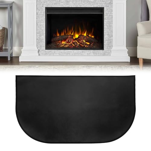 Hojalis Feuerfeste Unterlage, Feuerfeste Matte, Feuerfester Teppich, Feuerschutzmatte, Feuerfeste Kaminmatte, Funkenschutzplatte Metall zum Schutz des Bodens vor Funken(Schwarz, 50×80 cm) von Hojalis