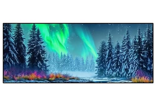 Diamond Painting Aurora Borealis Wald, Diamond Painting Groß xxl 95x45cm, DIY Diamant Painting Bilder, 5D Diamond Painting Erwachsene, Daiments Painting Diamond Art Crafts, Haus Wand Dekoration -101FC von Hojoomo