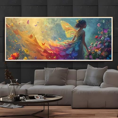 Diamond Painting Fee Prinzessin Diamond Painting Erwachsene 5D Diamant Painting Bilder Erwachsene Kinder, DIY Diamond Painting Set Strass Stickerei Malerei für Home Wand Dekor Gifts (120x60cm) -326BD von Hojoomo