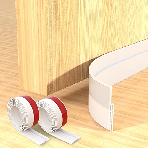 2 Stücke Türdichtung Zugluftstopper Für Türen, Tür Zugluftstopper & Türdichtung Selbstklebend, Schalldichter Türschutz Für Türen, Bürstendichtung & Door Seal, Türdichtung Unten, 4.3 x 100cm, 2M Weiß von Hojoy