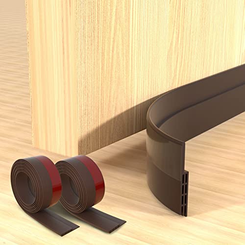 2 Stücke Türdichtung Zugluftstopper Für Türen, Tür Zugluftstopper & Türdichtung Selbstklebend, Schalldichter Türschutz Für Türen, Bürstendichtung & Door Seal, Türdichtung Unten, 4.3 x 100cm, 2M Mokka von Hojoy