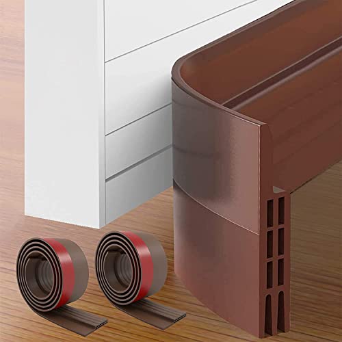 2 Stücke Türdichtung Zugluftstopper Für Türen, Tür Zugluftstopper & Türdichtung Selbstklebend, Schalldichter Türschutz Für Türen, Bürstendichtung & Door Seal, Türdichtung Unten, 5 x 100cm, 2M Mokka von Hojoy