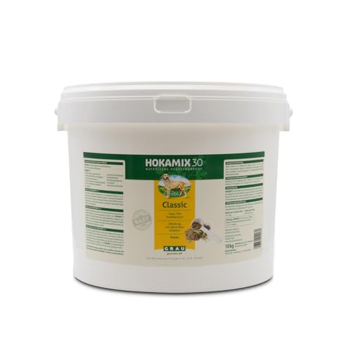GRAU - das Original - HOKAMIX30 Classic Pulver, Alleskönner-Kräutermischung für Hunde, 30 wichtige Kräuter zur Vorsorge, 1er Pack (1 x 10 kg), Ergänzungsfuttermittel für Hunde von Grau