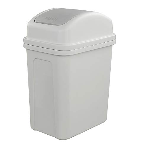 Hokky Badezimmer Klein Mülleimer Trash Can mit Schwingdeckel, 7 Liter Abfalleimer (Grau) von Hokky
