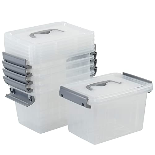 Hokky Satz Von 6 Aufbewahrungsboxen Klein, 2 Liter AufbewahrungsbehäLter Plastik (Weißer Griff) von Hokky
