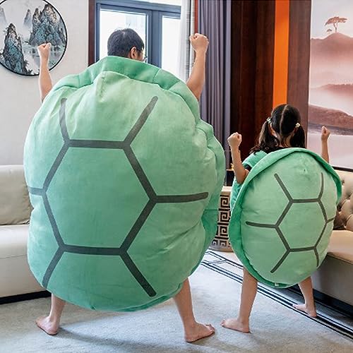Hokuto Turtle Power Shell, Riesige tragbare Schildkrötenpanzer-Kissen, lustige Heimdekoration Plüschkissen Schildkrötenkissen für Jungen und Mädchen (Green,130cm/51in) von HOKUTO