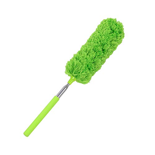 Staubwedel Teleskop Mikrofaser Köpfe Teleskop Staubwedel ausziehbar Staubwedel waschbar Teleskopstange Fensterreinigung Heizkörper Reinigen Teleskop-Mikrofaser-Staubtuch (aB-Green, One Size) von HolAngela