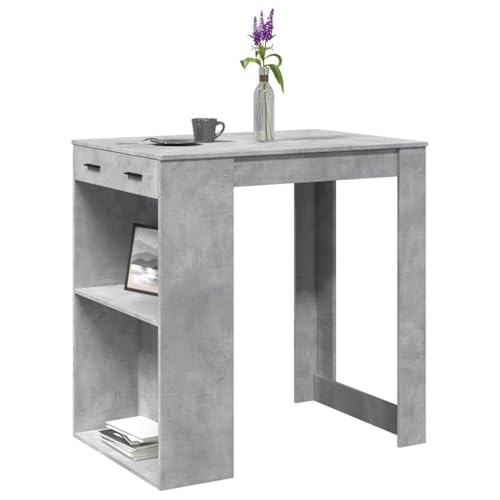 Bartisch Betongrau 102x70x103,5 cm, langlebiger Holzwerkstoff, vielseitiger Küchentisch mit Stauraum für Esszimmer und Wohnzimmer Bartisch Betongrau 102x70x103,5 cm, langlebiger Holzwerkstoff, vielseitiger Küchentisch mit Stauraum für Esszimmer und Wohnzimmer von Holamys