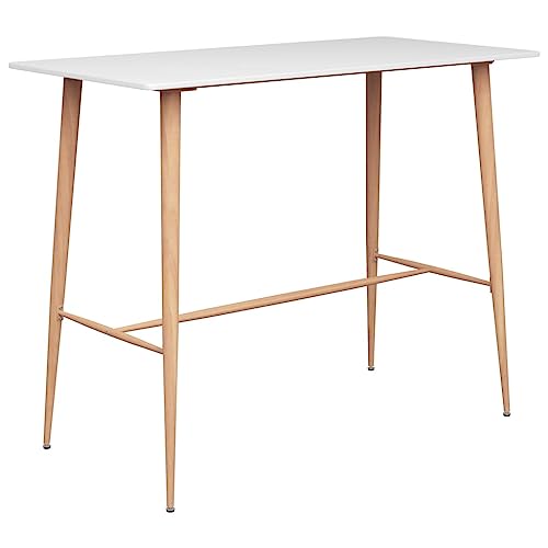 Bartisch Weiß 120x60x105 cm, eleganter Esstisch für Küche und Essbereich, Stehtisch mit MDF-Platte und Metallbeinen in Holz-Optik, ideal als Tisch für kleine Räume Bartisch Weiß 120x60x105 cm, eleganter Esstisch für Küche und Essbereich, Stehtisch mit MDF-Platte und Metallbeinen in Holz-Optik, ideal als Tisch für kleine Räume von Holamys