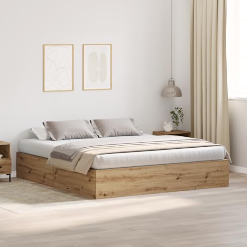Bettgestell mit Stauraum 200x200 cm, Artisan Eiche Optik, Robustes MDF Holz, Modernes Design, Schlafzimmer Möbel Bettgestell mit Stauraum 200x200 cm, Artisan Eiche Optik, Robustes MDF Holz, Modernes Design, Schlafzimmer Möbel von Holamys