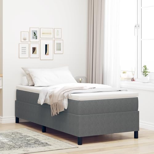Boxspringbett mit Matratze, Einzelbett, Cord-Stoff, verstellbares Kopfteil, Robustes Holzgestell, 100 kg Tragkraft Boxspringbett mit Matratze, Einzelbett, Cord-Stoff, verstellbares Kopfteil, Robustes Holzgestell, 100 kg Tragkraft von Holamys