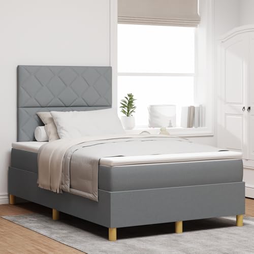 Boxspringbett mit Matratze & LED, 120x190 cm, Hellgrau Stoff, Modernes Schlafzimmer Möbel, Bequemes Bettgestell Boxspringbett mit Matratze & LED, 120x190 cm, Hellgrau Stoff, Modernes Schlafzimmer Möbel, Bequemes Bettgestell von Holamys