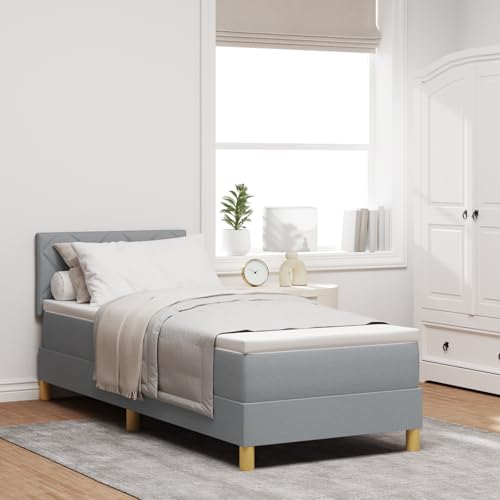 Boxspringbett mit Matratze & LED Hellgrau 80x200 cm, stylisches Bed Frame für Schlafzimmer, bequemes Bed mit Platform Design, modernes Furniture für erholsamen Schlaf. von Holamys