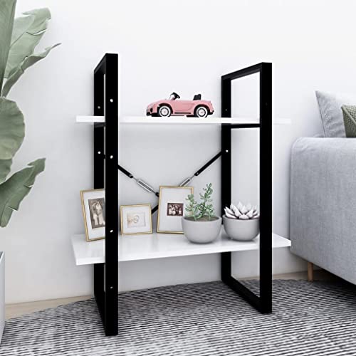 Bücherregal 2 Fächer Weiß 60x30x70 cm, robuster Holzwerkstoff, vielseitiger Cube Organizer für Bücher, Dekoration und Storage Cubes, passt ideal als Bücherregal in jeden Raum von Holamys