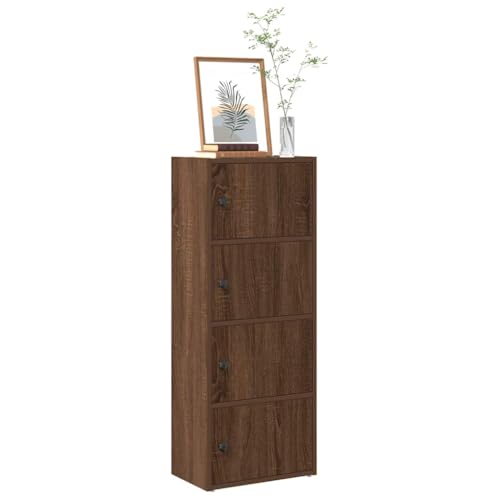 Bücherregal Braun Eichen-Optik, 40x24x102 cm, Holzwerkstoff, mit Türen, Flexibler Einbau, ideal für Bücher, Zeitschriften und Dokumente von Holamys
