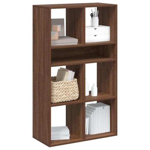 Bücherregal Braun Eichen-Optik, 66x31x112 cm, vielseitiger Holzwerkstoff Schrank für Bücher, Dekoration & Sammlerstücke, ideal für Wohnzimmer & Büro von Holamys