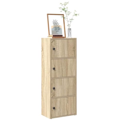 Bücherregal Sonoma-Eiche 40x24x102 cm Holzwerkstoff, Flexibles Standregal mit Türen und Stauraum, ideal für Bücher und Dekoration im Wohnzimmer Bücherregal Sonoma-Eiche 40x24x102 cm Holzwerkstoff, Flexibles Standregal mit Türen und Stauraum, ideal für Bücher und Dekoration im Wohnzimmer von Holamys