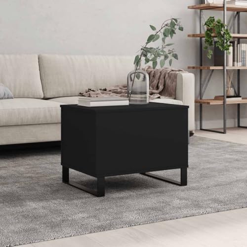 Couchtisch Schwarz 60x44,5x45 cm, Holzwerkstoff, Höhenverstellbar mit Stauraum, Metallbeine, Modernes Design, Praktischer Beistelltisch für Wohnzimmer Couchtisch Schwarz 60x44,5x45 cm, Holzwerkstoff, Höhenverstellbar mit Stauraum, Metallbeine, Modernes Design, Praktischer Beistelltisch für Wohnzimmer von Holamys