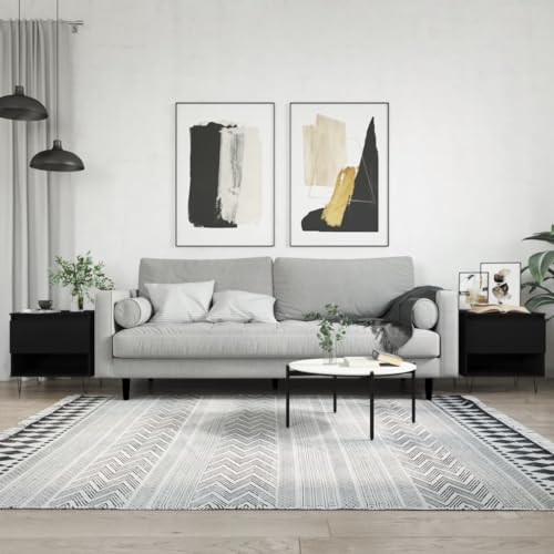 Couchtisch Set 2 STK. Schwarz 50x46x50 cm, Holzwerkstoff, Metallbeine, mit Schublade & Fach, Stauraum für Wohnzimmer, Moderner Beistelltisch, Elegantes Design Couchtisch Set 2 STK. Schwarz 50x46x50 cm, Holzwerkstoff, Metallbeine, mit Schublade & Fach, Stauraum für Wohnzimmer, Moderner Beistelltisch, Elegantes Design von Holamys