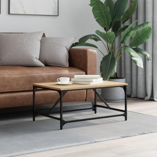 Couchtisch Sonoma-Eiche 75x50x35 cm, Holzwerkstoff Wohnzimmertisch mit Metallgestell, robuster Beistelltisch für Wohnzimmer, moderner Stil Couchtisch Sonoma-Eiche 75x50x35 cm, Holzwerkstoff Wohnzimmertisch mit Metallgestell, robuster Beistelltisch für Wohnzimmer, moderner Stil von Holamys