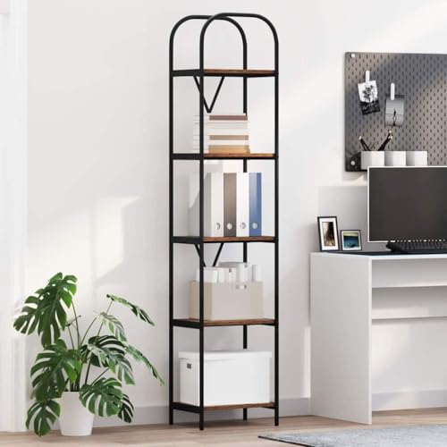 Freistehendes Regal Altholz Optik 40x30x183 cm, Bücherregal mit 5 Regalen aus Holzwerkstoff, Stabiler Stand für Wohnzimmer, Büro, Schlafzimmer Freistehendes Regal Altholz Optik 40x30x183 cm, Bücherregal mit 5 Regalen aus Holzwerkstoff, Stabiler Stand für Wohnzimmer, Büro, Schlafzimmer von Holamys