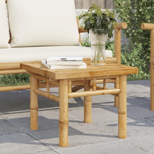 Holamys Bambus Couchtisch 45x45x35 cm, Natur, quadratisch, stabil, modernes Design, ideal für Wohnzimmer, Balkon, Terrasse, vielseitig einsetzbar von Holamys