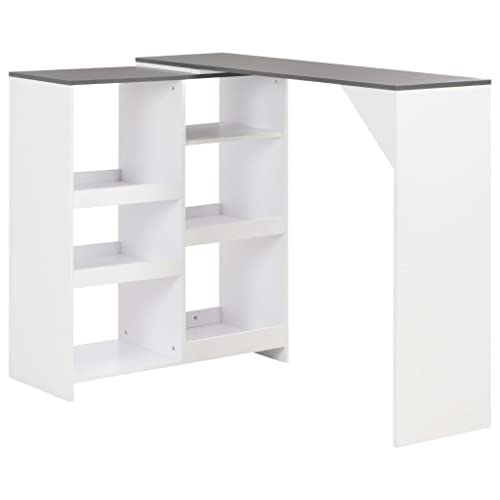 Holamys Bartisch weiß mit beweglichem Regal, 138x39x110 cm, für Küche und Essbereich, platzsparende Lösung für gemütliche Mahlzeiten Holamys Bartisch weiß mit beweglichem Regal, 138x39x110 cm, für Küche und Essbereich, platzsparende Lösung für gemütliche Mahlzeiten von Holamys