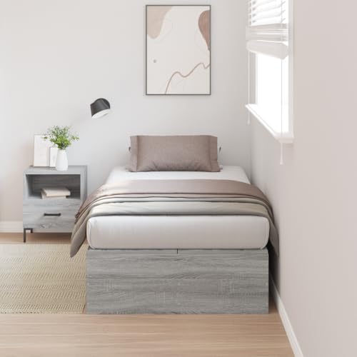 Holamys Bettgestell mit Stauraum Grau Sonoma 100x200 cm, modernes Bett für Schlafzimmer, praktisches Platform Bed Design, Robustes Bed Frame Holamys Bettgestell mit Stauraum Grau Sonoma 100x200 cm, modernes Bett für Schlafzimmer, praktisches Platform Bed Design, Robustes Bed Frame von Holamys
