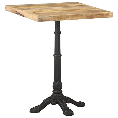 Holamys Bistrotisch aus rauem Mangoholz, 60x60x77 cm, robust für Küche und Esszimmer, Stabiler Esstisch mit Gusseisenbein, ideal als Küchentisch. Holamys Bistrotisch aus rauem Mangoholz, 60x60x77 cm, robust für Küche und Esszimmer, Stabiler Esstisch mit Gusseisenbein, ideal als Küchentisch. von Holamys