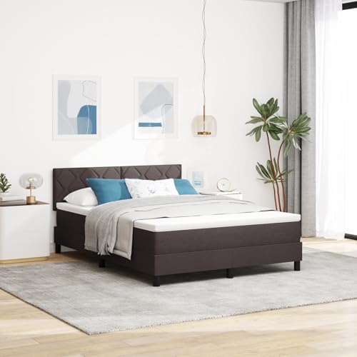 Holamys Boxspringbett mit Matratze, 160x200 cm, Dunkelbraun, Stoff, für Schlafzimmer, stabiles Platform Bed Holamys Boxspringbett mit Matratze, 160x200 cm, Dunkelbraun, Stoff, für Schlafzimmer, stabiles Platform Bed von Holamys