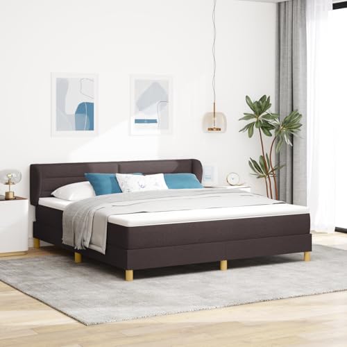 Holamys Boxspringbett mit Matratze, 180x200 cm, Dunkelbraun, Stoffbezug, Komfort-Taschenfederkern, Schlafzimmer Möbel Holamys Boxspringbett mit Matratze, 180x200 cm, Dunkelbraun, Stoffbezug, Komfort-Taschenfederkern, Schlafzimmer Möbel von Holamys