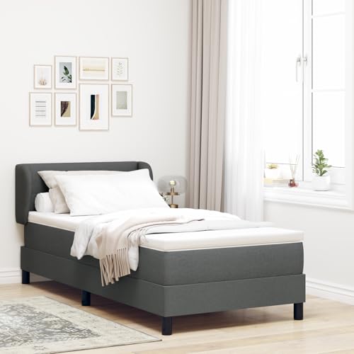 Holamys Boxspringbett mit Matratze, 80x200 cm, Dunkelgrau, Stoff, ideal für Schlafzimmer, bequemer Schlaf, langlebiges Bettgestell, Moderne Möbel Holamys Boxspringbett mit Matratze, 80x200 cm, Dunkelgrau, Stoff, ideal für Schlafzimmer, bequemer Schlaf, langlebiges Bettgestell, Moderne Möbel von Holamys