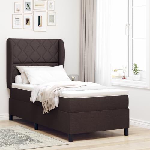 Holamys Boxspringbett mit Matratze, 90x190 cm, Dunkelbraun, Stoffbezug, komfortabel für Schlafzimmer, Einzelbett, langlebig Holamys Boxspringbett mit Matratze, 90x190 cm, Dunkelbraun, Stoffbezug, komfortabel für Schlafzimmer, Einzelbett, langlebig von Holamys