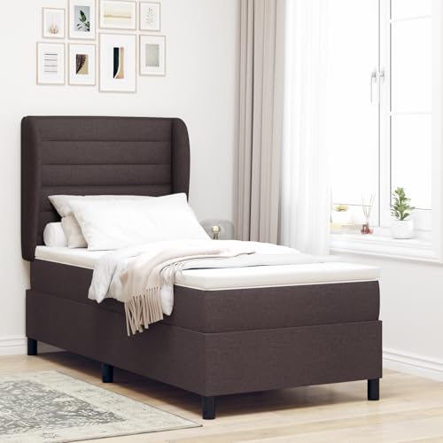 Holamys Boxspringbett mit Matratze, 90x190 cm, Dunkelbraun Stoff, Komfortable Schlafzimmer Möbel, Plattform Bettrahmen Holamys Boxspringbett mit Matratze, 90x190 cm, Dunkelbraun Stoff, Komfortable Schlafzimmer Möbel, Plattform Bettrahmen von Holamys