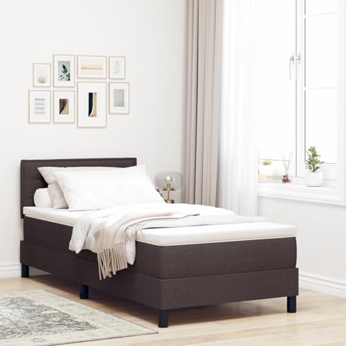 Holamys Boxspringbett mit Matratze, Dunkelbraun, 100x200 cm, für Schlafzimmer, Stabiler Rahmen, Einzelbelegung Holamys Boxspringbett mit Matratze, Dunkelbraun, 100x200 cm, für Schlafzimmer, Stabiler Rahmen, Einzelbelegung von Holamys