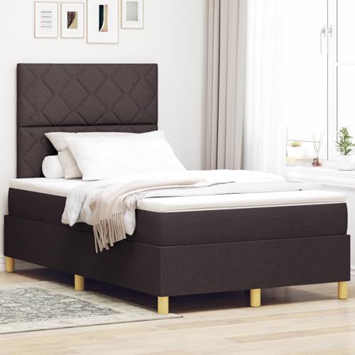 Holamys Boxspringbett mit Matratze, Dunkelbraun, 120x200 cm, Stoffbezug, modernes Schlafzimmer, Robustes Bettgestell, bequemer Schlaf Holamys Boxspringbett mit Matratze, Dunkelbraun, 120x200 cm, Stoffbezug, modernes Schlafzimmer, Robustes Bettgestell, bequemer Schlaf von Holamys