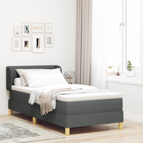 Holamys Boxspringbett mit Matratze, Dunkelgrau 80x200 cm, Stoff, Komfortables Bett, Robustes Bettgestell, Schlafzimmer Möbel, Praktische Betten Holamys Boxspringbett mit Matratze, Dunkelgrau 80x200 cm, Stoff, Komfortables Bett, Robustes Bettgestell, Schlafzimmer Möbel, Praktische Betten von Holamys