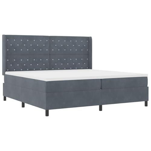Holamys Boxspringbett mit Matratze, dunkelgrau, 200x200 cm, Samtbezug, Taschenfederkern, für Schlafzimmer, bequemer Schlaf Holamys Boxspringbett mit Matratze, dunkelgrau, 200x200 cm, Samtbezug, Taschenfederkern, für Schlafzimmer, bequemer Schlaf von Holamys